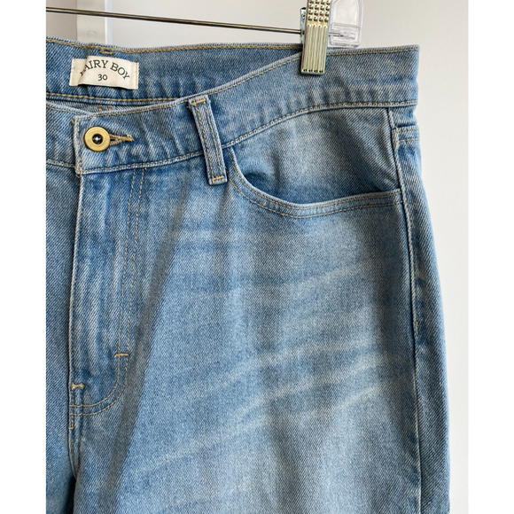 Dairy boy Relaxed Straight Leg Denim - Light Wash size 30. Slouchy denim grunge - Picture 4 of 10
